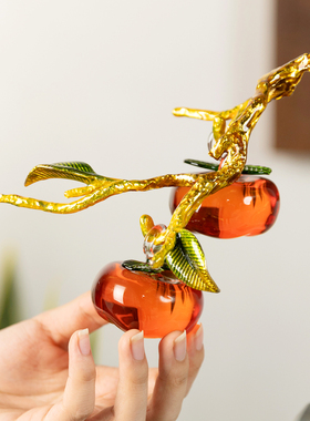 中式轻奢柿柿如意摆件