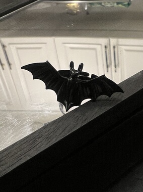 清货 暗黑哥特亚文化蝙蝠金属涂层摇滚朋克街头开口戒指