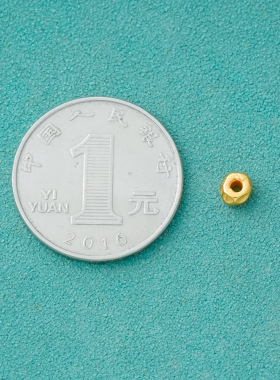 S925纯银切面隔片5mm黄金色碎银子DIY手工串珠编绳手链手绳配件