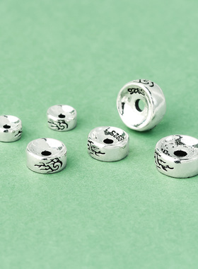 s925银火焰纹卡环菩提猴头星月手串精工小众文玩配饰6mm8mm10mm