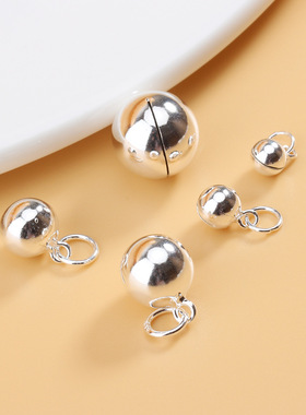 光面铃铛吊坠挂件吊球S925纯银