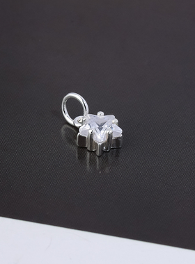 diy纯银镶钻配件迷你小星星锆石