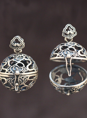 S925纯银复古镂空宫廷祥云纹香囊