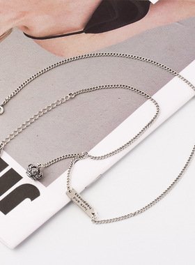 s925纯银个性皇冠水桶包包项链女2022年轻奢小众设计颈链锁骨链