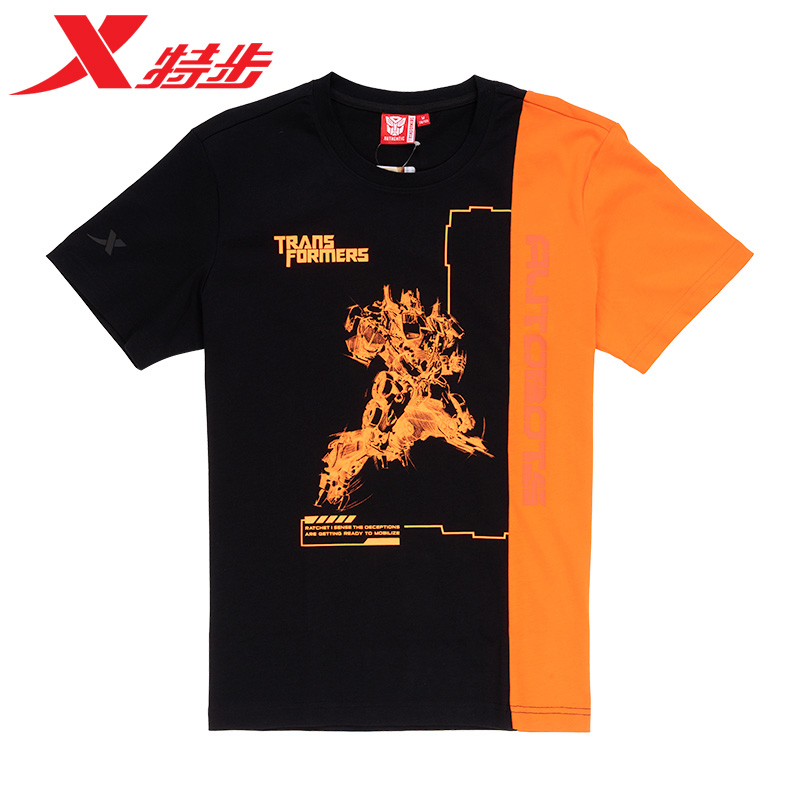 Special step short sleeved T-shirt for men's clothing 2020 Summer Transformers new splicing trend casual 98022910254