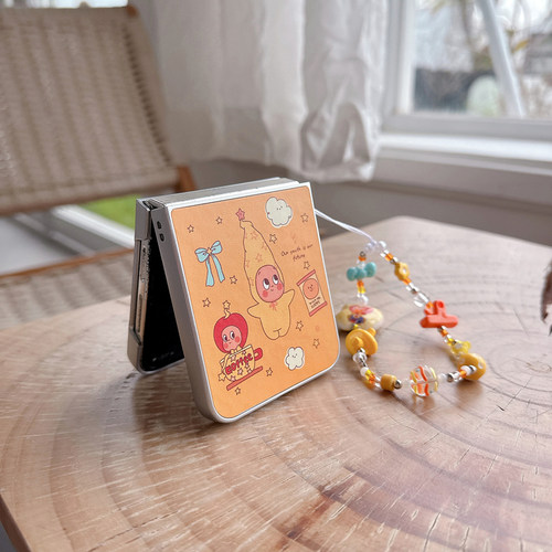 咖啡星星人适用三星zflip7/6/5/4/3手机壳新款小米mixflip2/1折叠屏外壳带挂绳荣耀vflip全包防摔保护套少女 - 图2