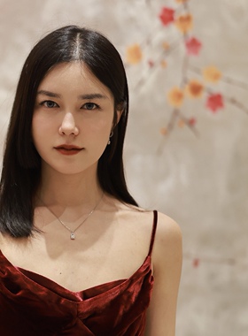 JollyMolly平安锁福吊坠纯银项链女轻奢高级感生日礼物送妈妈项链