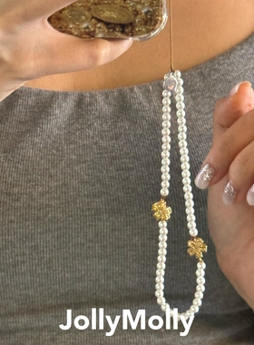 JollyMolly小众925银甜美轻奢礼物重工高碳钻小黄花手机链包链