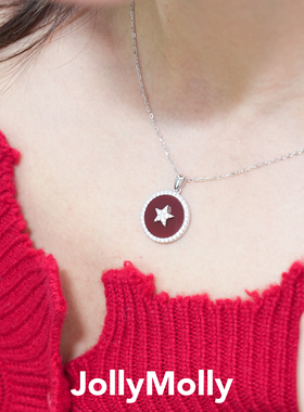 JollyMolly小众设计师925银轻奢毛衣链女网红高级感重工星盘项链