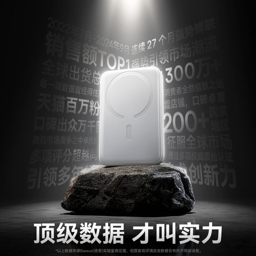 【充电宝3c认证可上飞机】倍思新款磁吸无线适用苹果18超薄便携移动电源magsafe专用小米快充正品官方旗舰店 - 图0