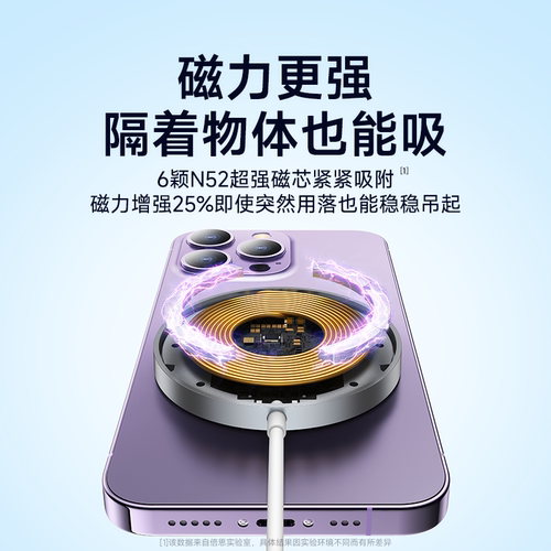 倍思适用于苹果17promax磁吸magsafe无线充电器17Air桌面支架15手机二合一手机快充无线充 - 图2