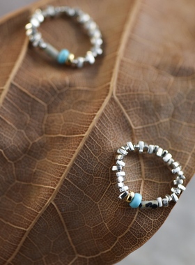 弥藏碎银子串珠玉石转运珠戒指