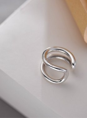 女时尚个性独特双层加粗厚重指环