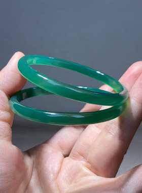 54mm天然绿玉髓冰透手镯