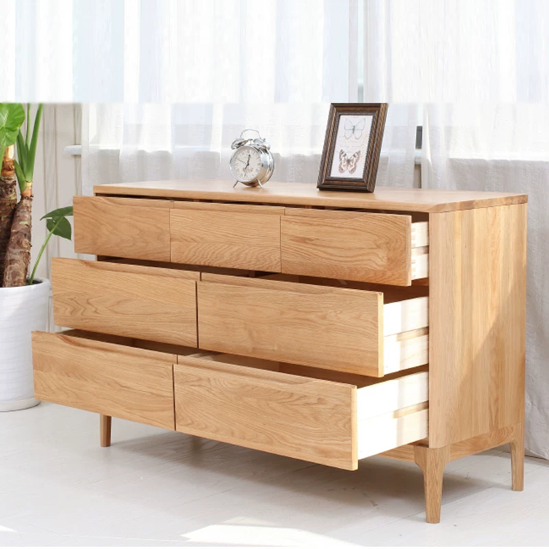 Японский деревянный тумб шкаф с пятью и семью drawers дубовый шкаф для хранения с ящиками современная скандинавская спальня TV-стойка