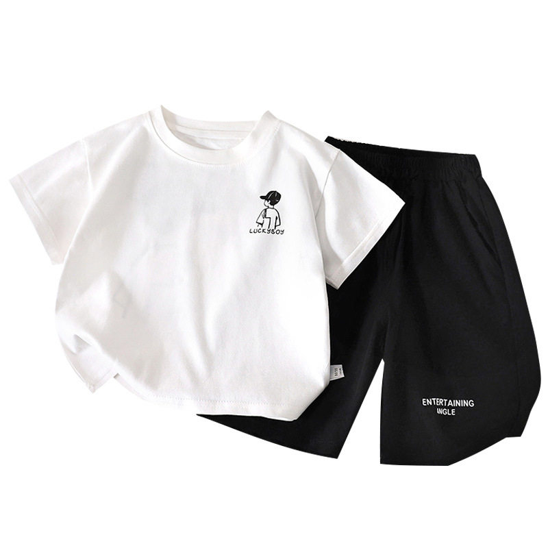 儿童夏季新款男童短袖套装宽松T恤上衣动漫印花时尚潮流宝宝童装,淘宝优惠券,粉丝福利购,淘宝优惠卷