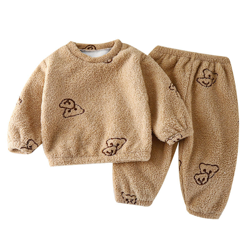 儿童睡衣套装冬季新款男童保暖女童家居服宝宝加绒加厚童装,淘宝优惠券,粉丝福利购,淘宝优惠卷