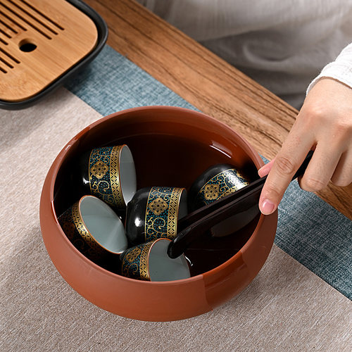 紫砂茶洗功夫茶具茶杯洗水洗茶碗水盂大小笔洗茶渣烟灰缸花盆盆栽 - 图1