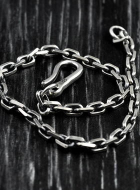 s925纯银手饰男女款通用韩版简约泰银复古太角链手链饰品厂家直销