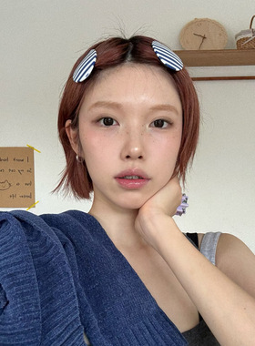 超出片的彩色条纹甜酷风弹簧夹  可爱少女小众设计醋酸边夹发夹女