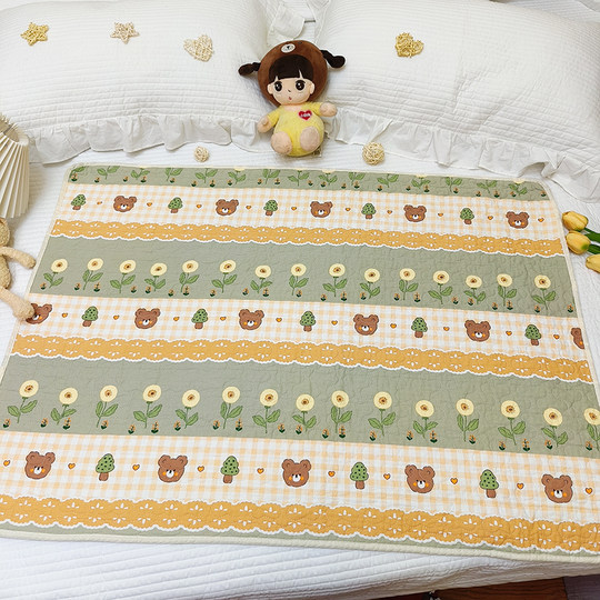 Pastoral style pure cotton dirt separator multi-size quilted bed cover