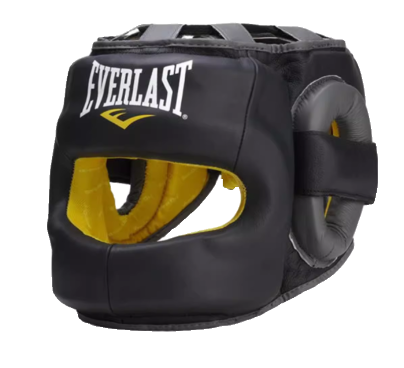 EVERLAST C3 SAFEMAX 真皮牛皮金属横梁拳击格斗泰拳护头头盔护具