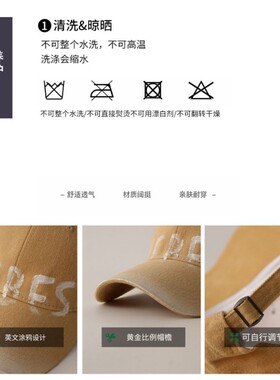 美式复古字母灰色棒球帽女高级感宽檐大头围显脸小百搭鸭舌帽子男