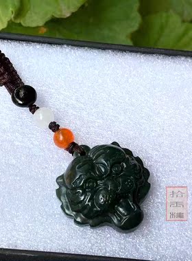 天然和田玉汽车钥匙扣生肖虎吊坠