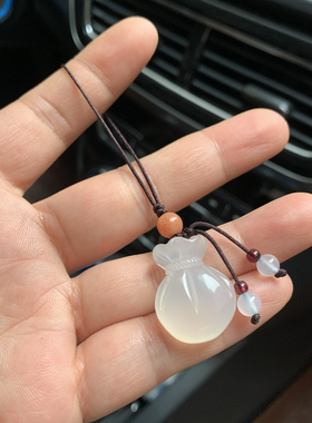 新款手机挂件小钱袋手机链玉石玛瑙福袋手机链挂饰情侣款手机挂坠