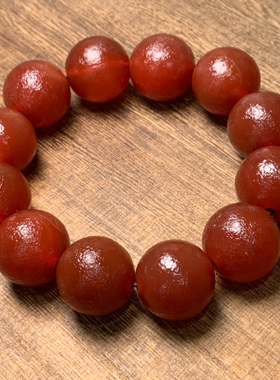 橘皮老玛瑙手串红玛瑙20mm18mm单圈手链男女手串复古红玛瑙手串