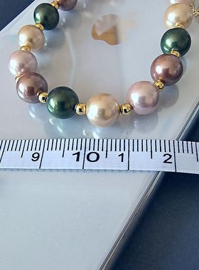 缘绘凤仪 编码06 正圆彩贝珠 8MM 手链 可调