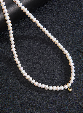缘绘凤仪 s925银简约设计感天然淡水珍珠项链气质时尚小米珠