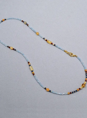 缘绘凤仪 设计师原创中国风小众复古真石串珠流苏 项链毛衣链