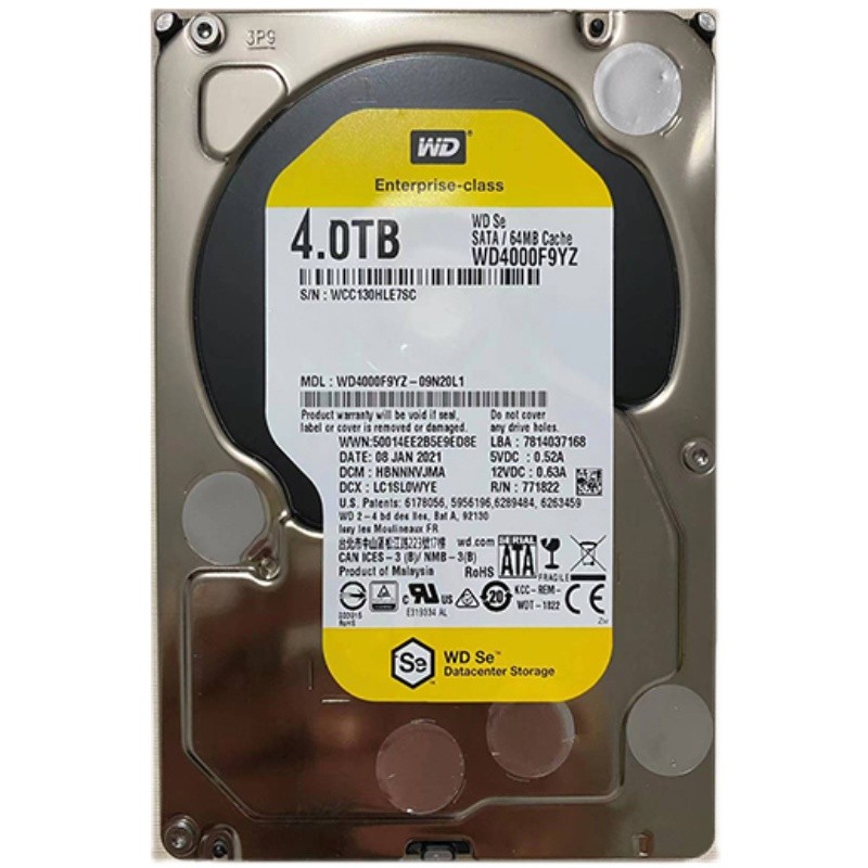 WD/西部数据 WD4000FYYZ 4T监控台式硬盘企业级 服务器7200转黑盘 - 图0