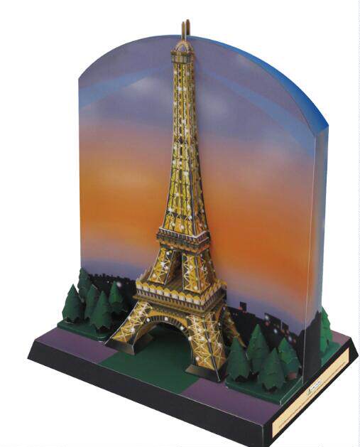 儿童手工折纸diy拼装立体纸质模型法国建筑艾菲尔巴黎埃菲尔铁塔