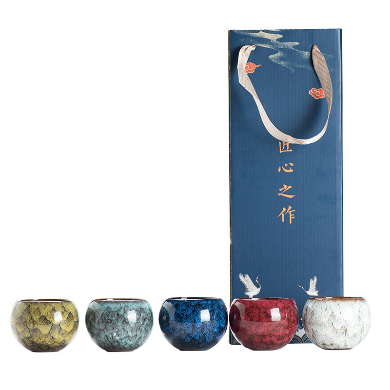 窑变建盏茶杯五行杯天目茶盏单杯主人杯品茗杯礼盒装商务送礼 - 图3