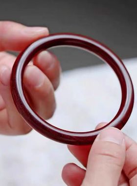 印度小叶紫檀泥料手镯红木送礼佳品民族文艺平安镯圆条形女款手环