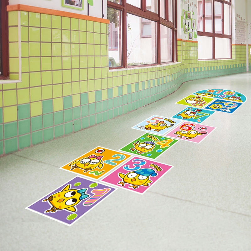 幼儿园创意3d立体跳格子墙贴画地面贴纸地贴教室装饰布置楼梯走廊