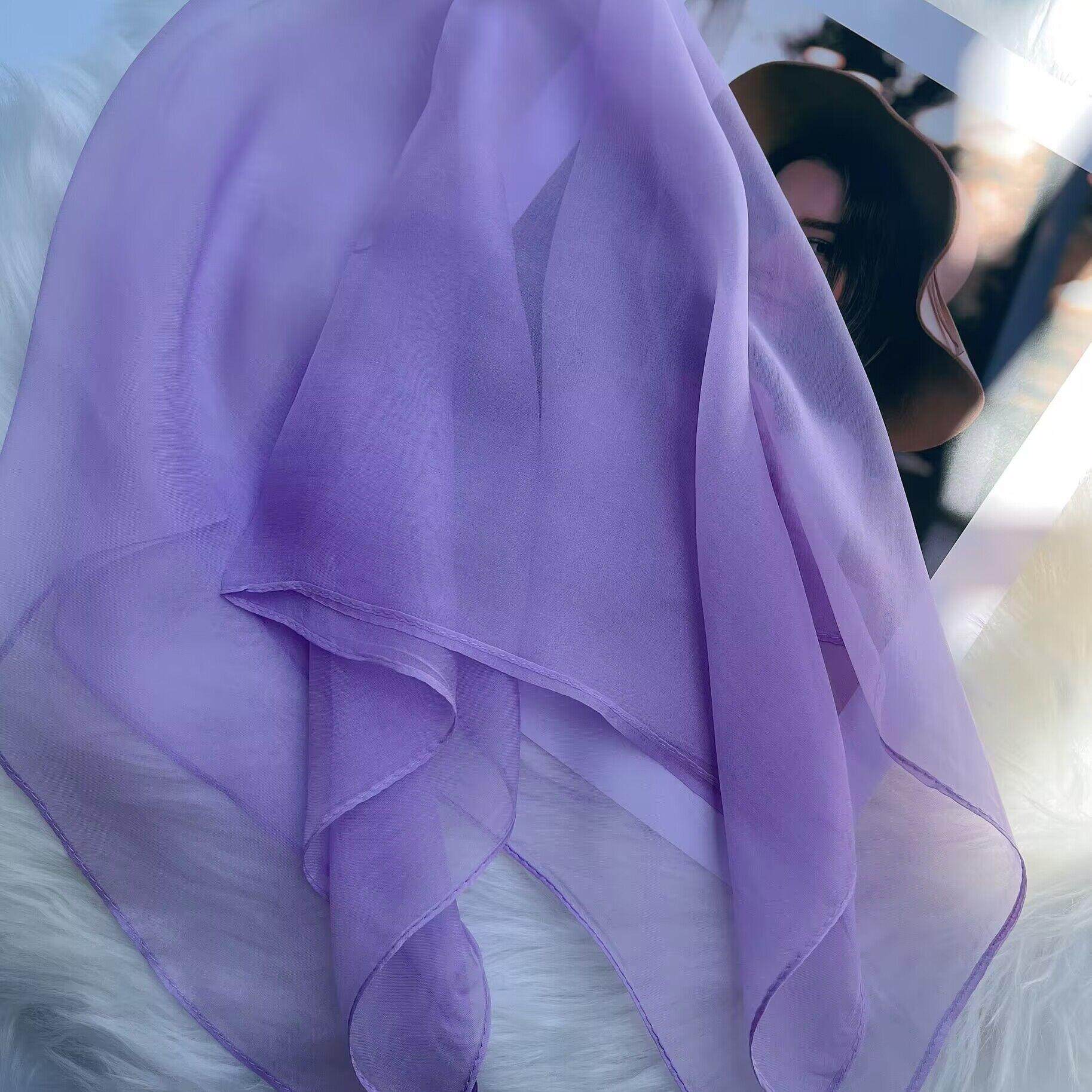 丝巾100%真丝小方巾纯色纱巾女春秋冬季薄款桑蚕丝护颈保暖围巾,淘宝优惠券,粉丝福利购,淘宝优惠卷