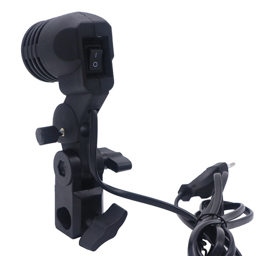 E27万向灯头 摄影补光灯座 E27单灯头灯座螺口伞灯座摄影灯泡配件 - 图1