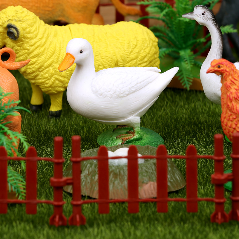 仿真农场动物模型套装鸡鸭猪奶牛羊牧场家禽摆件庄园道具儿童玩具 - 图1