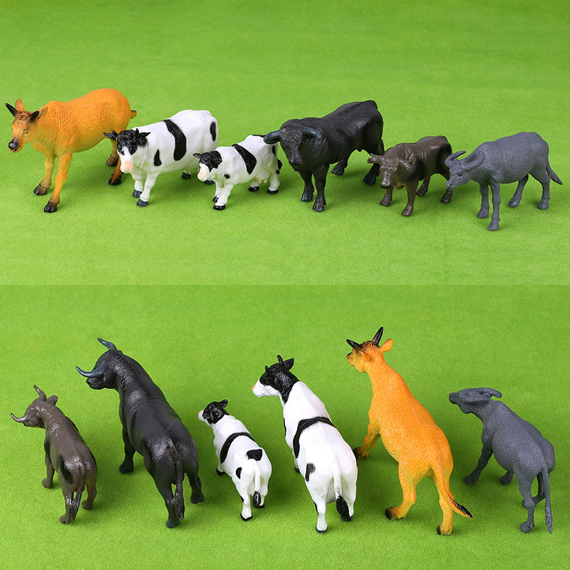 仿真奶牛农场牧场动物模型塑料水牛黄牛公牛场景摆件儿童沙盘玩具 - 图2