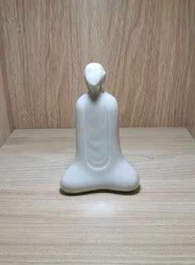 定窑白釉定瓷家居人物摆件达摩礼品收藏