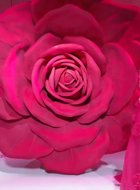 520巨型玫瑰花墙网红打卡装置商场美陈舞台氛围布置婚礼背景装饰