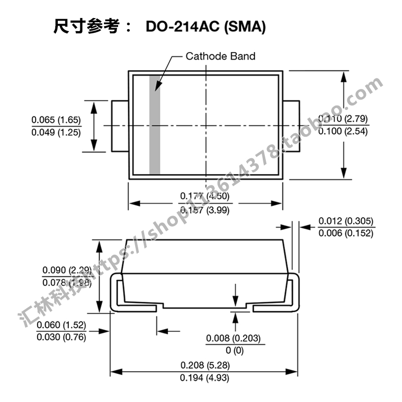 SML4734A/4735/4736/4737/4738/4739A 6.8V/9.1V 1W稳压二极管SMA-图1