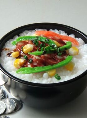 仿真鸡蛋面条食品模型 存钱罐/面条碗/盖浇饭 排骨面条碗装道具
