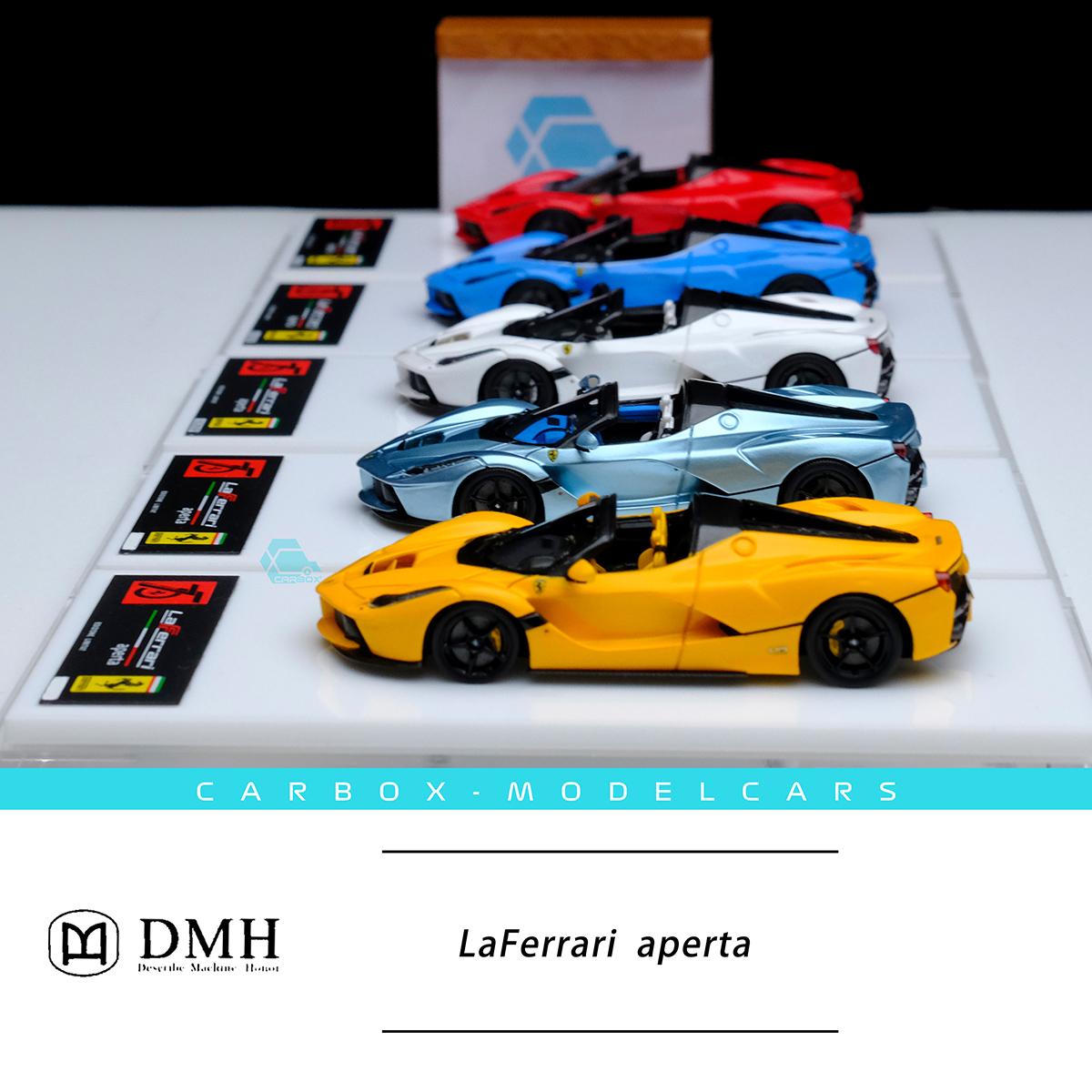 [CarBox] DMH 1:64树脂汽车模型法拉利LaFerrari aperta拉法敞篷-图0