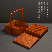 Bamboo-made tea box tea set containing suitcase Tired food box tea Doucha Basket Nanobi Multilayer Tea Instrumental Case Multifunction Tea Tray