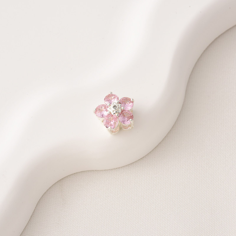 14K包金镶锆石五瓣花单排四通隔珠手工diy珍珠手链双排银色多通,淘宝优惠券,粉丝福利购,淘宝优惠卷