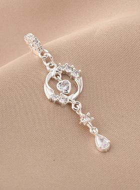 铜镀厚银保色镶锆石提溜吊饰挂件